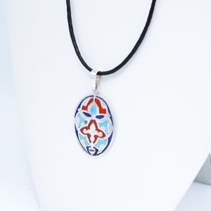 Glass and Silver Berber Pendant Sp0105